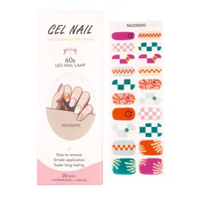 Hot Sale Gel Nail Decoration Waterproof Nail Wraps Non-toxic Semi-cured Popular Nail Polish Sticker