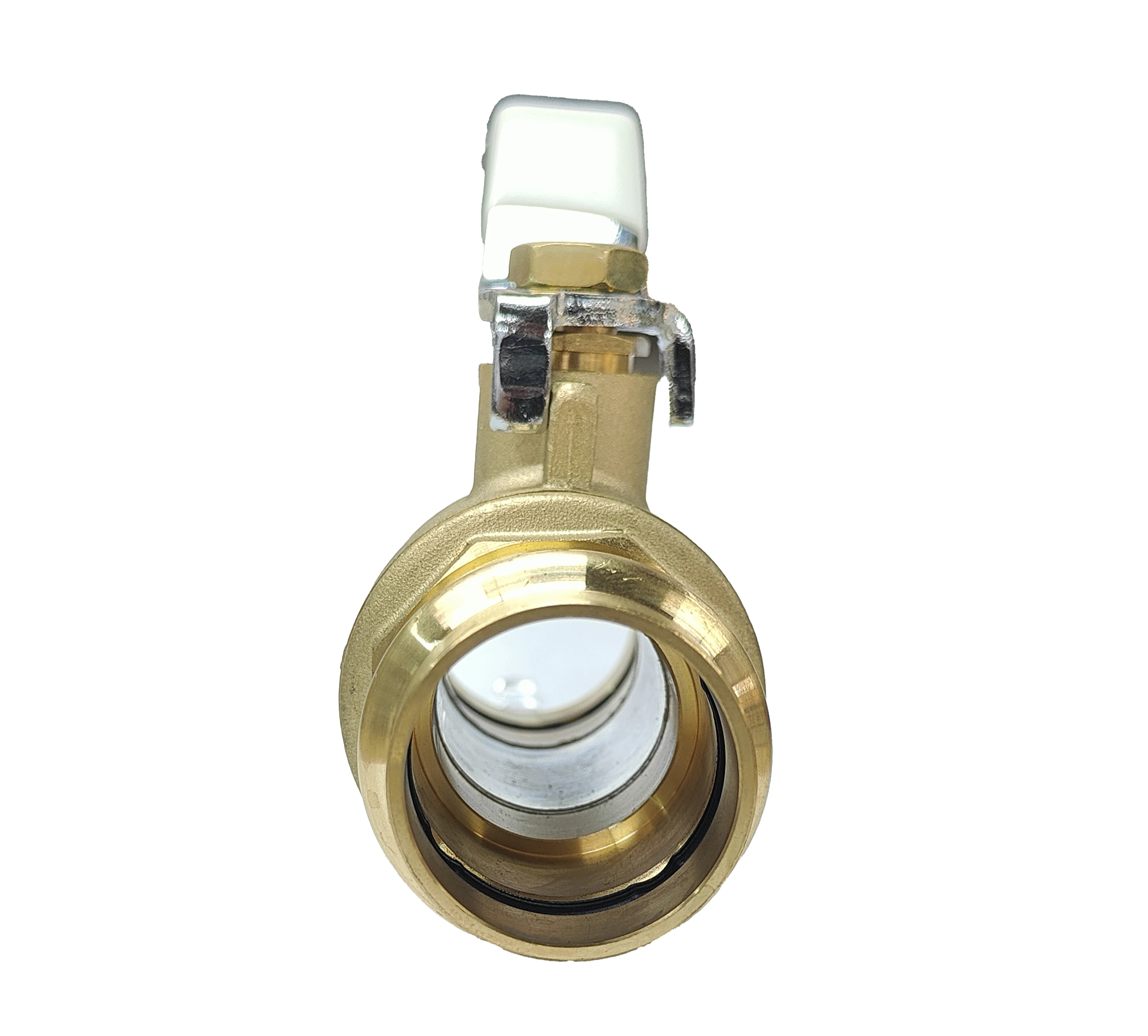 Plumbing 1/2"-2" Female Thread Press Ball Valve with White Aluminum Handle