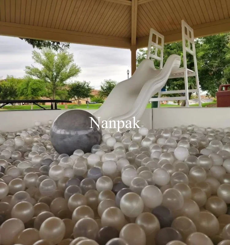 Pool Eq Set Little Clear Square Round Soft Play Ball Pool Equipment Set Grey ...