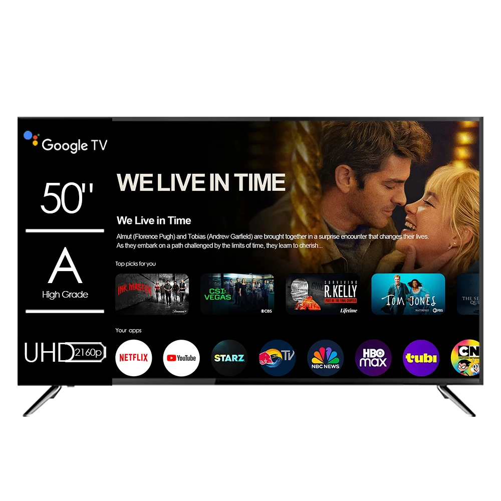 Hitv 50inch Flat Screen Smart TV Television 50 55 Inch 4K Ultra HD LED TV