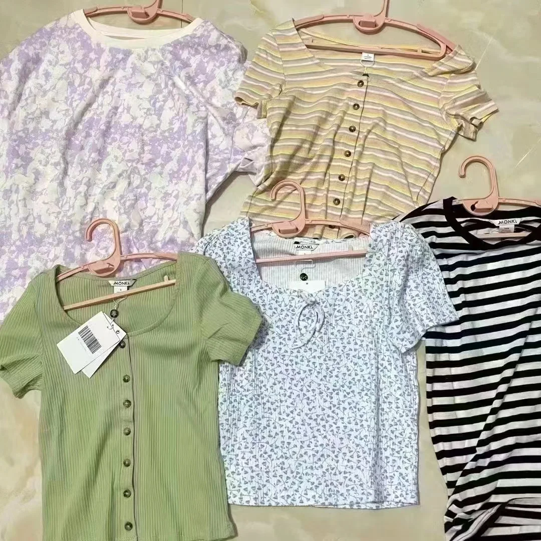 Wholesale Cheap Clothes Clearance Of End Stock At Stalls Women Tshirt