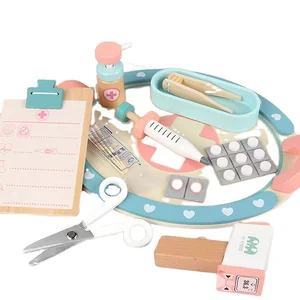 Eduland Educational Wooden Doctor Toy Set with Dentist Stethoscope for Toddlers-Boxed Play House