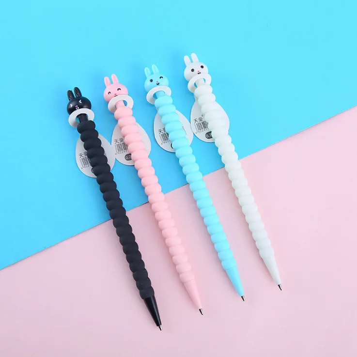 Korean Version Cartoon Girl Heart Small White Rabbit Automatic Pencil Mechanic Pencil for Students