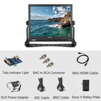 SEETEC P150-3HSD 15" Full Aluminum Pro Broadcast LCD Monitor 1024x768 4:3 Screen 350nit for TV Production, OEM/ODM Welcome product image