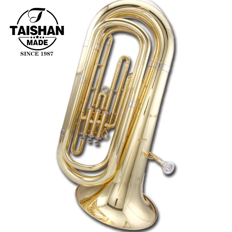 Bb Tone Gold Lacquer Tuba with 2 Mouthpieces