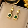 emerald earrings gold