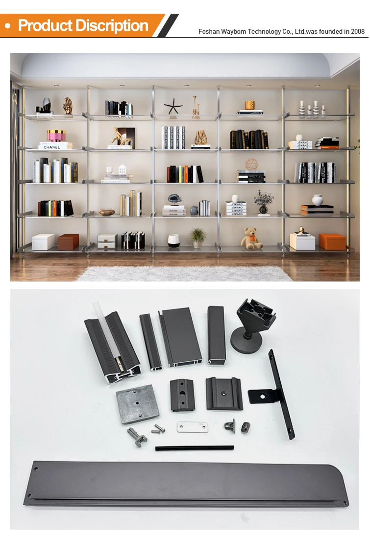 Column Cloakroom With Light Pole System Storage Rack Aluminum Profile ...