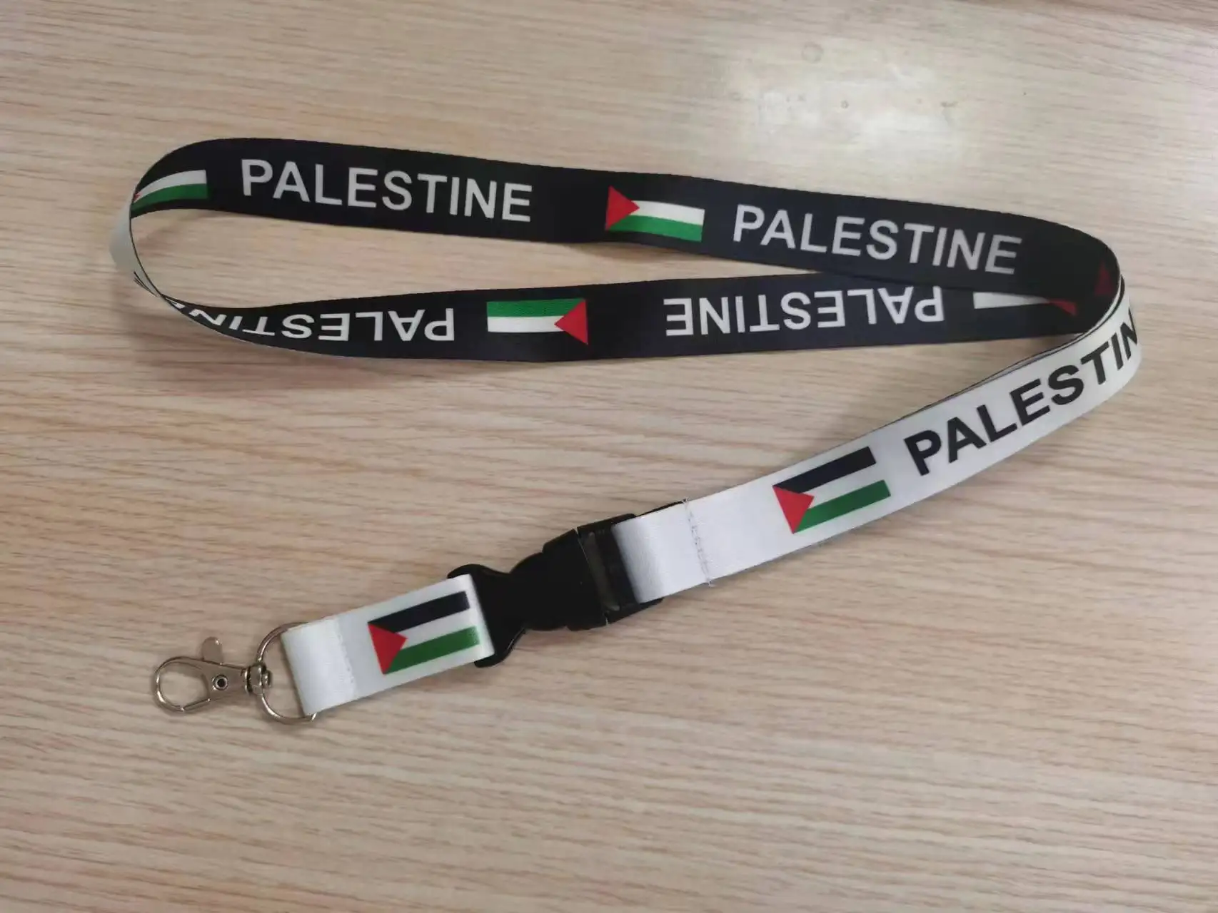 Custom Printing Double Side Printing Palestine Flag Reversible Lanyard