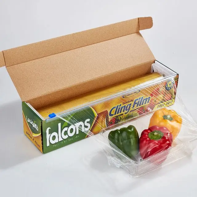 CLING FILM FOOD GRADE PVC TRANSPARENT SAFETY FOOD WRAP  CUSTOMIZED SIZE LOGO BOX PACKING EASY PACKING FAST JUMBO