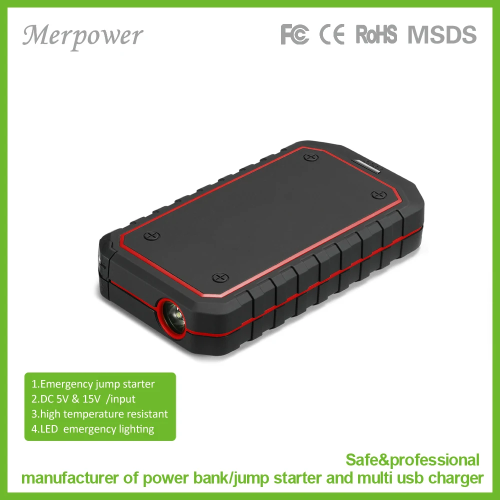 Оптовая продажа аварийный 12 В в многофункциональный автомобиль прыжок стартер 10000 мАч для автомобиля старт светодио дный свет