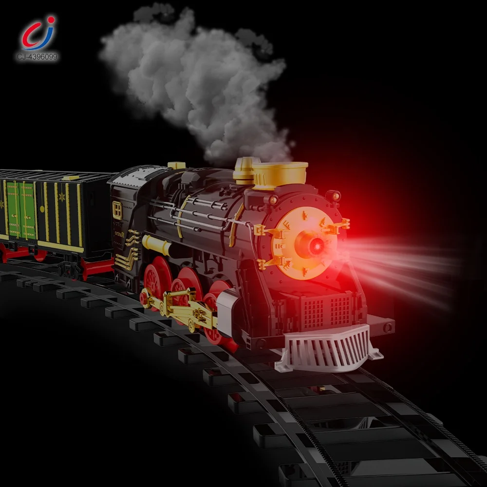 Chengji B O Railway Train Set Classic Spray Electric Slot Light Music Suit Simulation High-speed Retro Train With Steam
