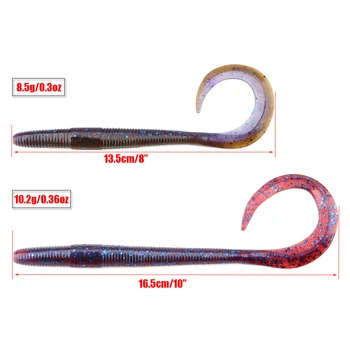 NewBility Big Ribbon Tail Worms Lure 135mm 165mm Tail Big Grub Silicone Swimbait Artificial Soft Bait for Bass Pike Freshwater – Soft Lure – view 5