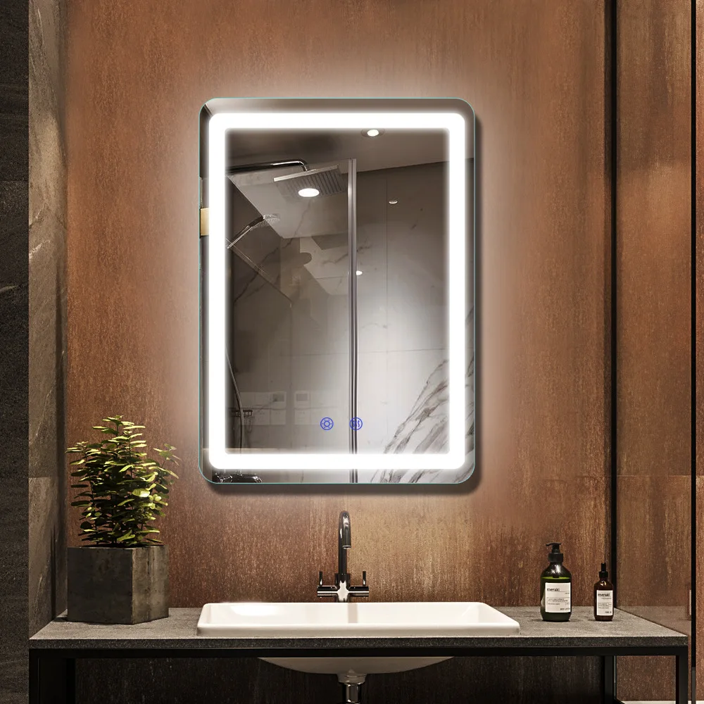 product factory supply smart bathroom mirror led bathroom mirror modern mirror with touch switch light for market-0