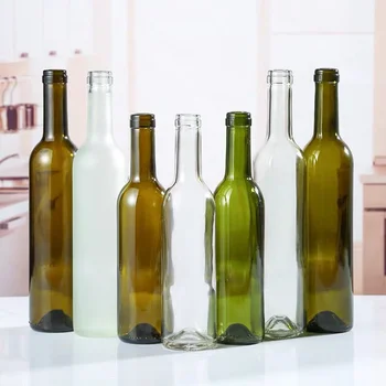 custom label 200ml 250ml 375ml 500ml 750ml 1000ml red wine whisky stoppers cork cap bottles green frost clear glass wine bottle