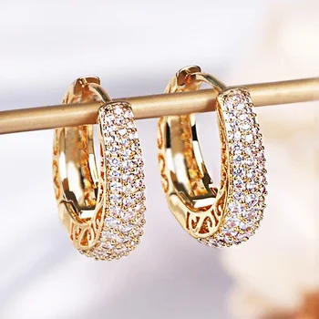 Women's Hip-Hop Street Set Zircon Earrings Simple Hollow Design with Niche Fashionable Stainless Steel Jewelry