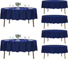 Luxury 132 Inch Round Tablecloth for Stain Resistant and Wrinkle Banquet Polyester Fabric Table Cloth Seamless Wedding Party