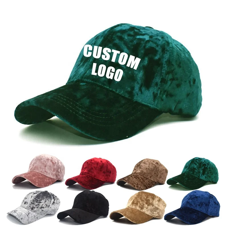 Velvet Baseball Cap 5 Panel Structured a Frame Style Sport Hat