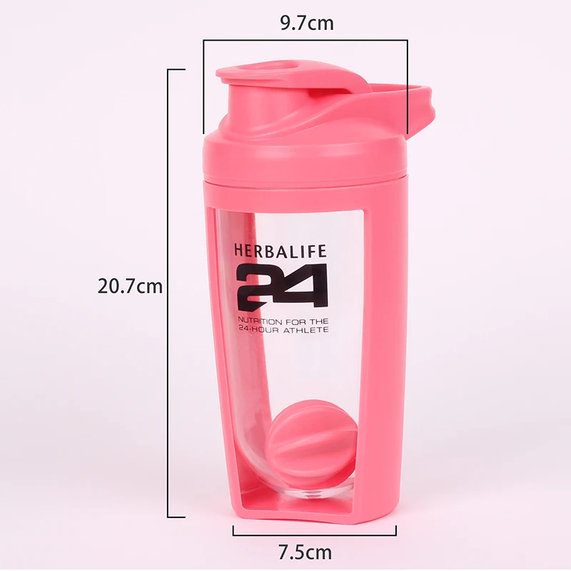 Wholesale 600ml Handle Portable BPA Free Custom Protein Shaker Bottles Outdoors Sport Fitness Bottle With Shaker