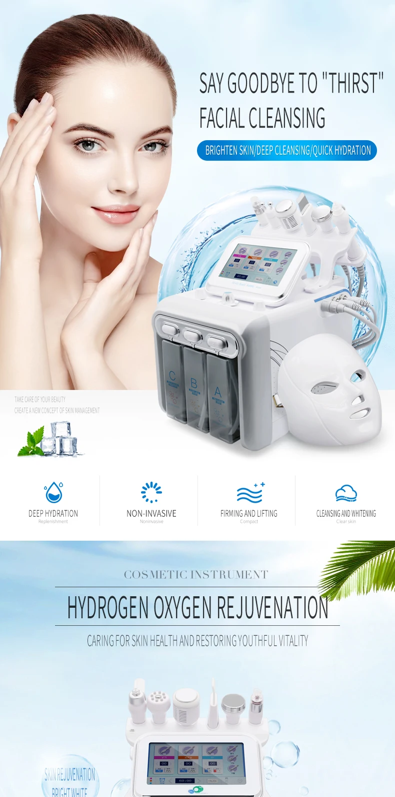 7 In1 Facial Spa Multifunction Beauty Equipment For Antiwrinkle Bio Lifting Face Treatment Beauty Instrument