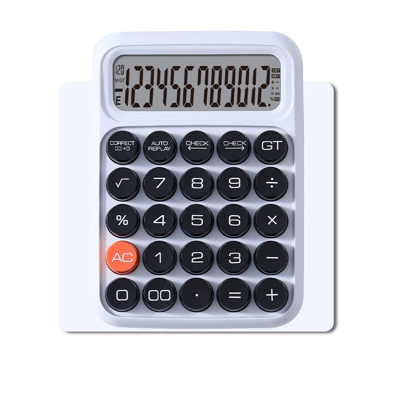 Custom school stationery items 12 digits calculator number checking function color mechanical button calculator