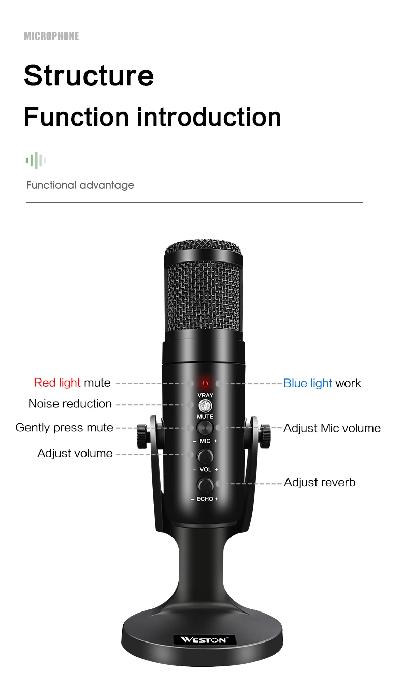 Weston Mu900 Pro Usb Microphone Professional Microphone Desktop Singing