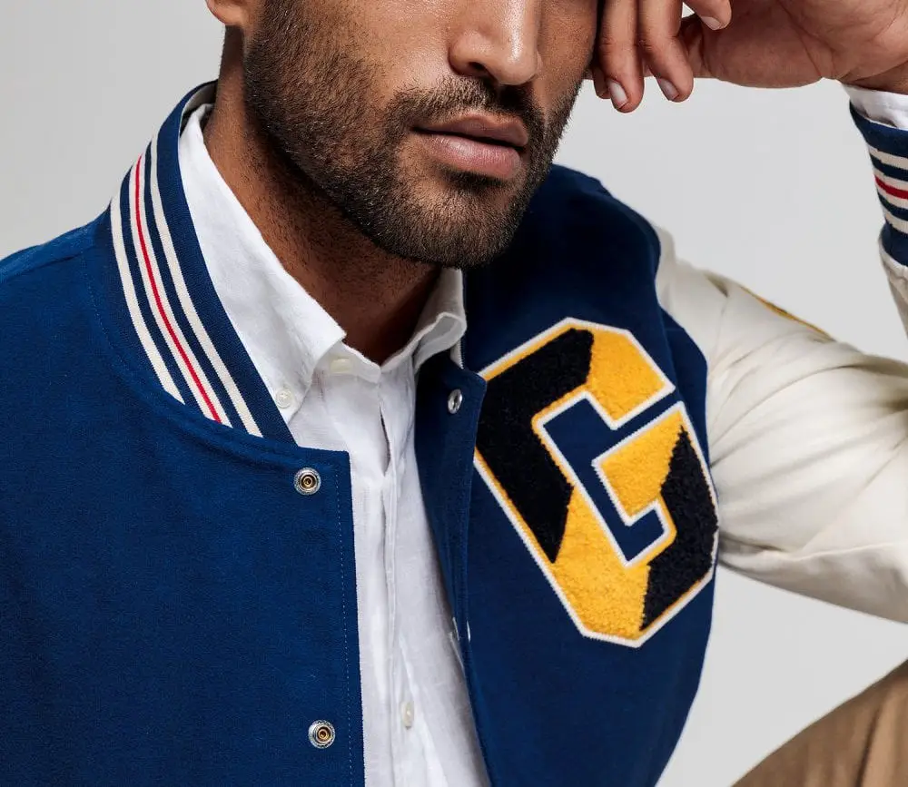 Gant The Gant Spring Blue and White Letterman Jacket