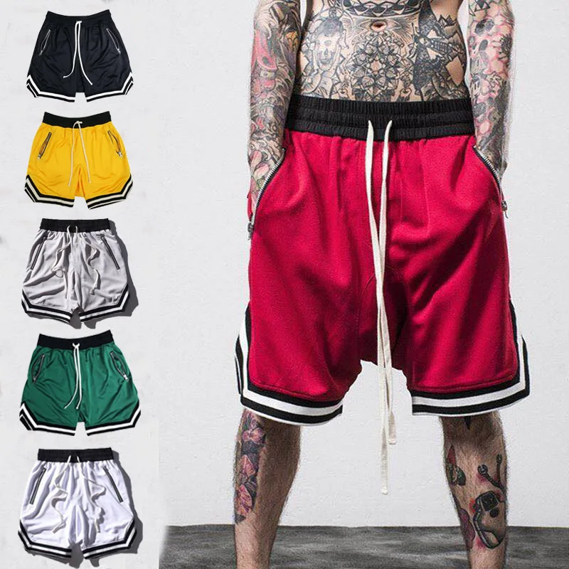Plain Polyester Men's Basketball Shorts For Sport And Training_voghion.com