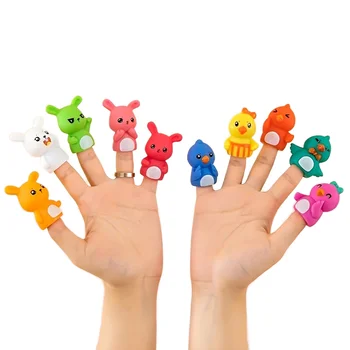 Finger Puppet Mini Plush Toys, Finger Toys, Cartoon Animals, PVC Gifts, Send Friends to Children, Finger Puppets
