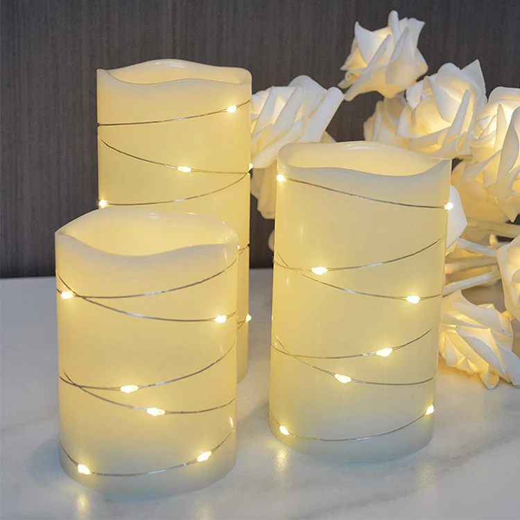 Battery powered Wedding celebration festival Christmas decoration  flameless electronic candles led paraffin glitter candle factory