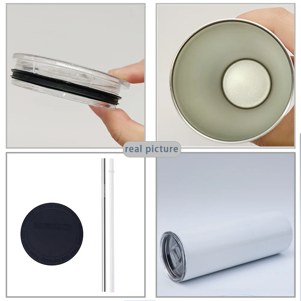 Белая сублимационная кружка 15 унций 20 30 тонкая прямая из нержавеющей стали с