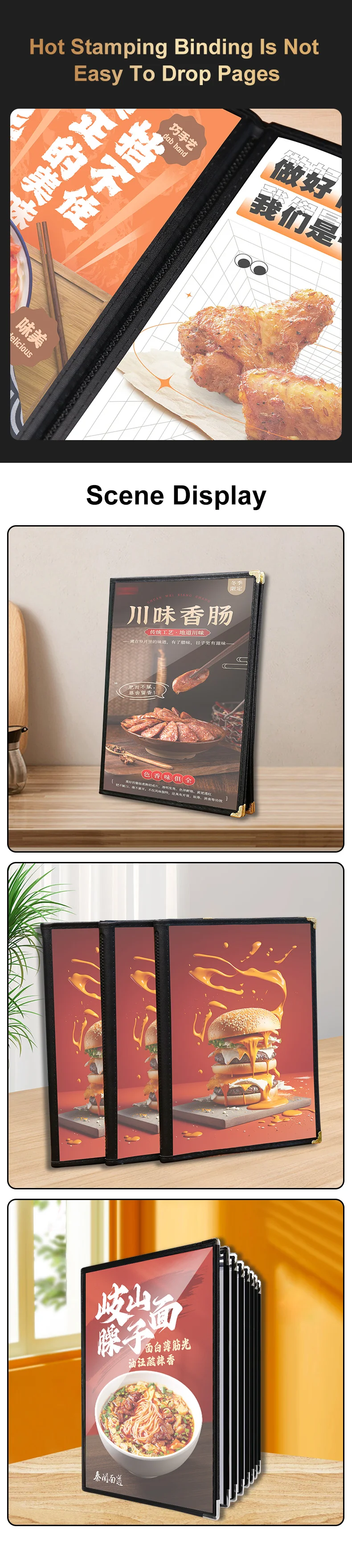 Yescom WeChef Restaurant Menu Covers 8.5x11IN Single Page PU Leather With Angled Corners For Wine List Cafe Bar Pub Hotel 5 Pack - View #7