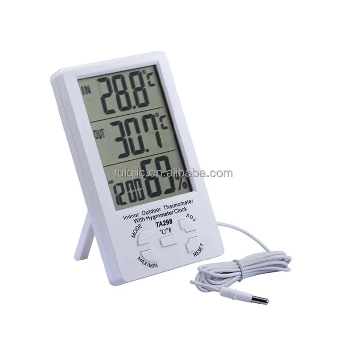 Ta298 Indoor Outdoor Two Temperatures Display LCD Digital