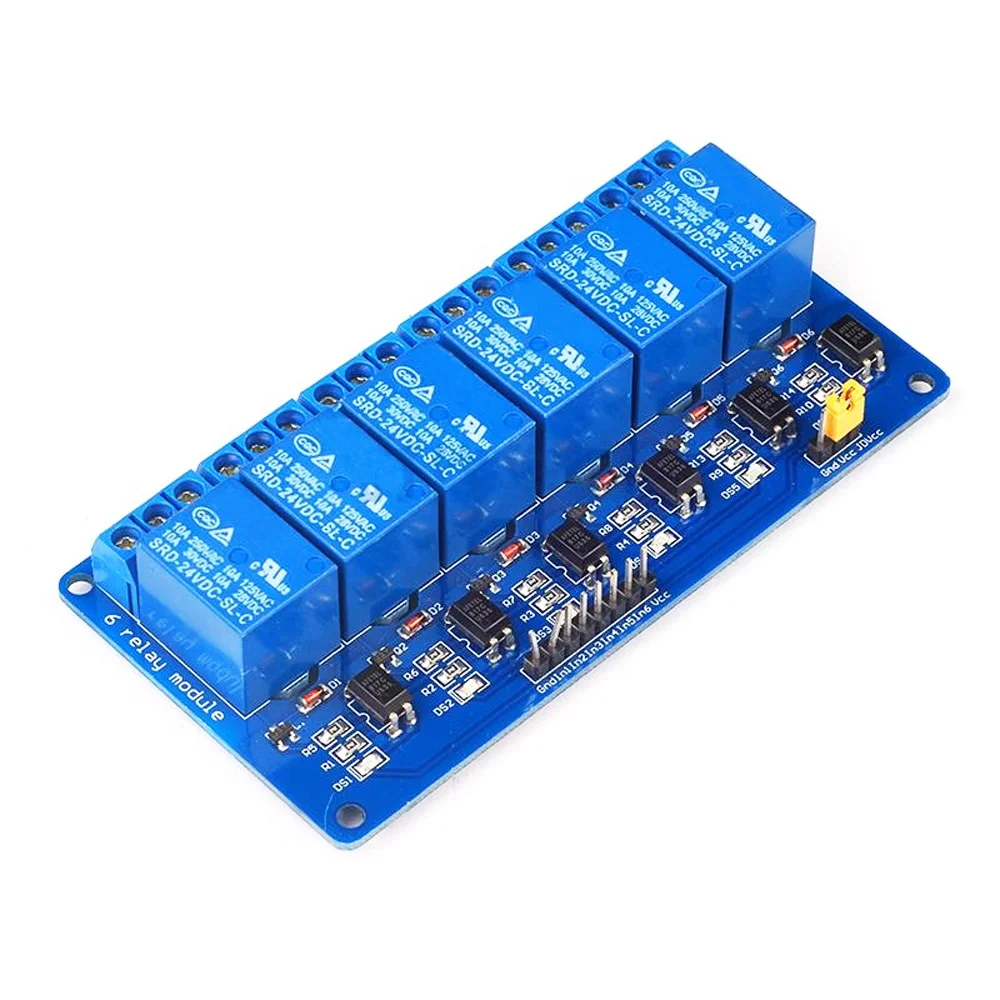 6 Channel Relay Module with Optocoupler Isolation Low Level Trigger ...