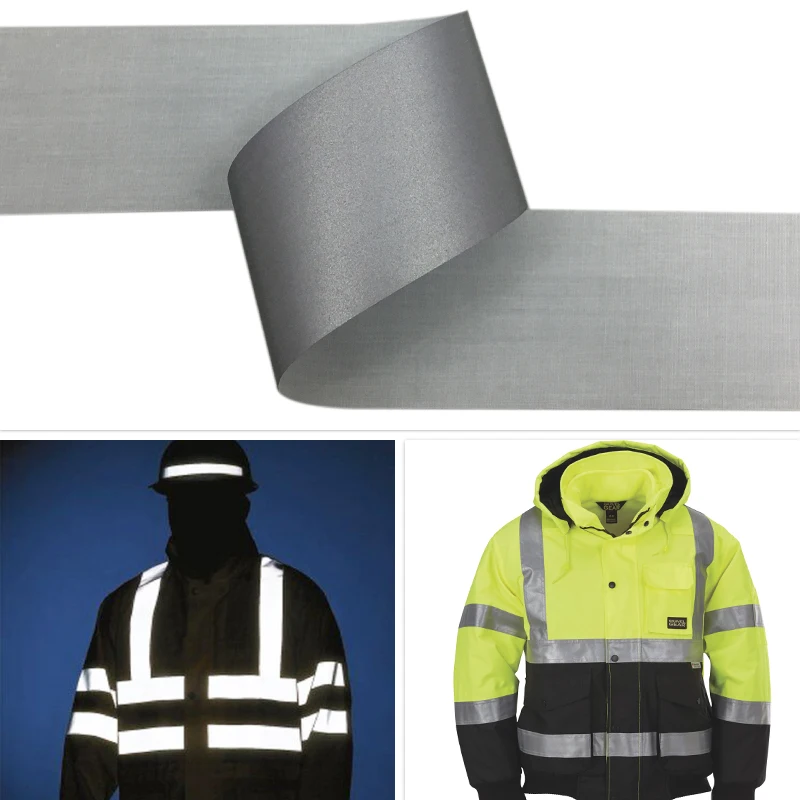 High Visibility Reflective Material for Warning Reflective Polyester Fabric Tape Strip Custom Reflective Webbing for Clothing