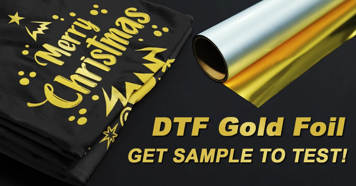 Sample Printable Silver Gold Foil Dtf Film 60 Cm Transfer Film Roll For