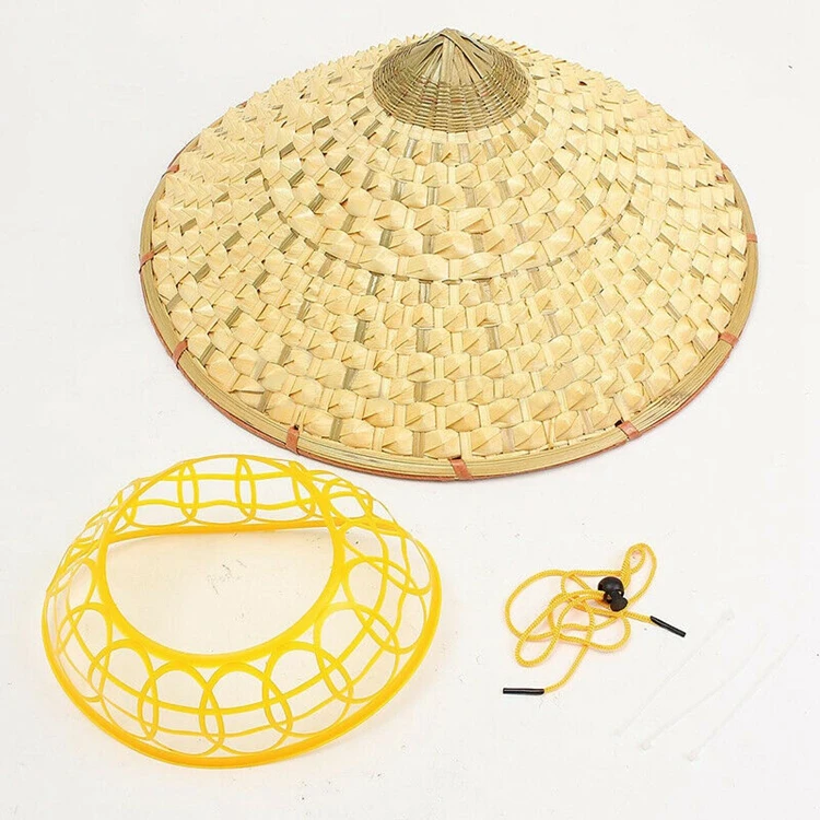Bamboo Cone Sun Hat For Farmer Garden Fishing Chinese Vietnamese Japanese Coolie
