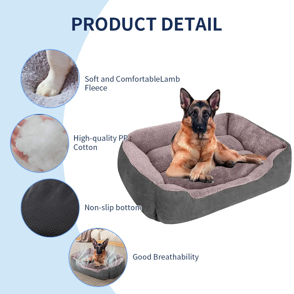 Custom made luxury fluffy calming washable big xl xxl heavy duty extra large pet dog bed for large dogs supplier