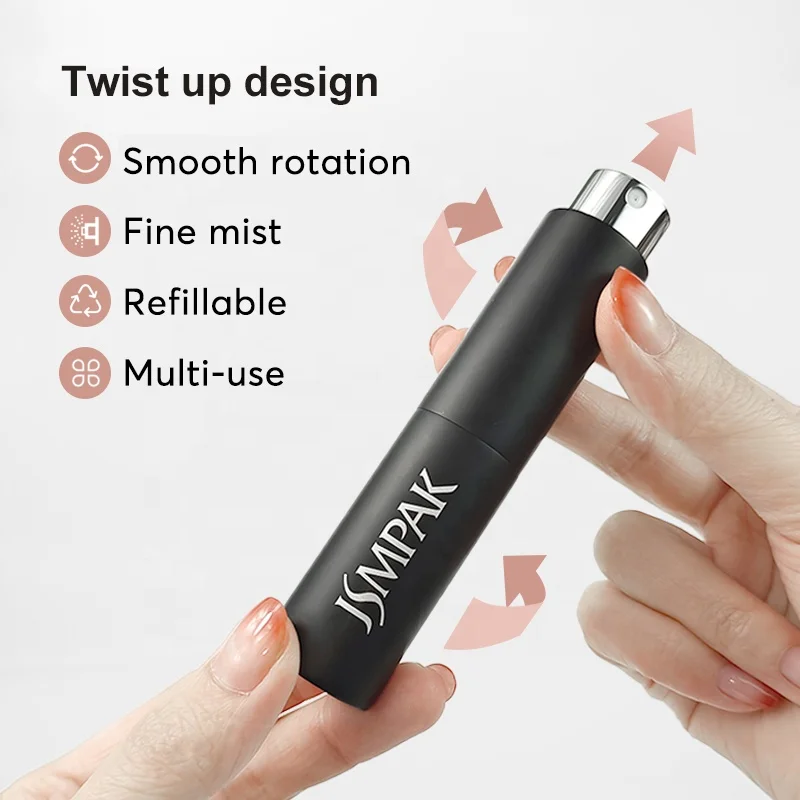 Free Sample 4ML 5ML 8ML 10ML Cosmetics 15ML 20ML 25ML 30ML Mini Aluminum Empty Twist up Refillable Perfume Atomizer