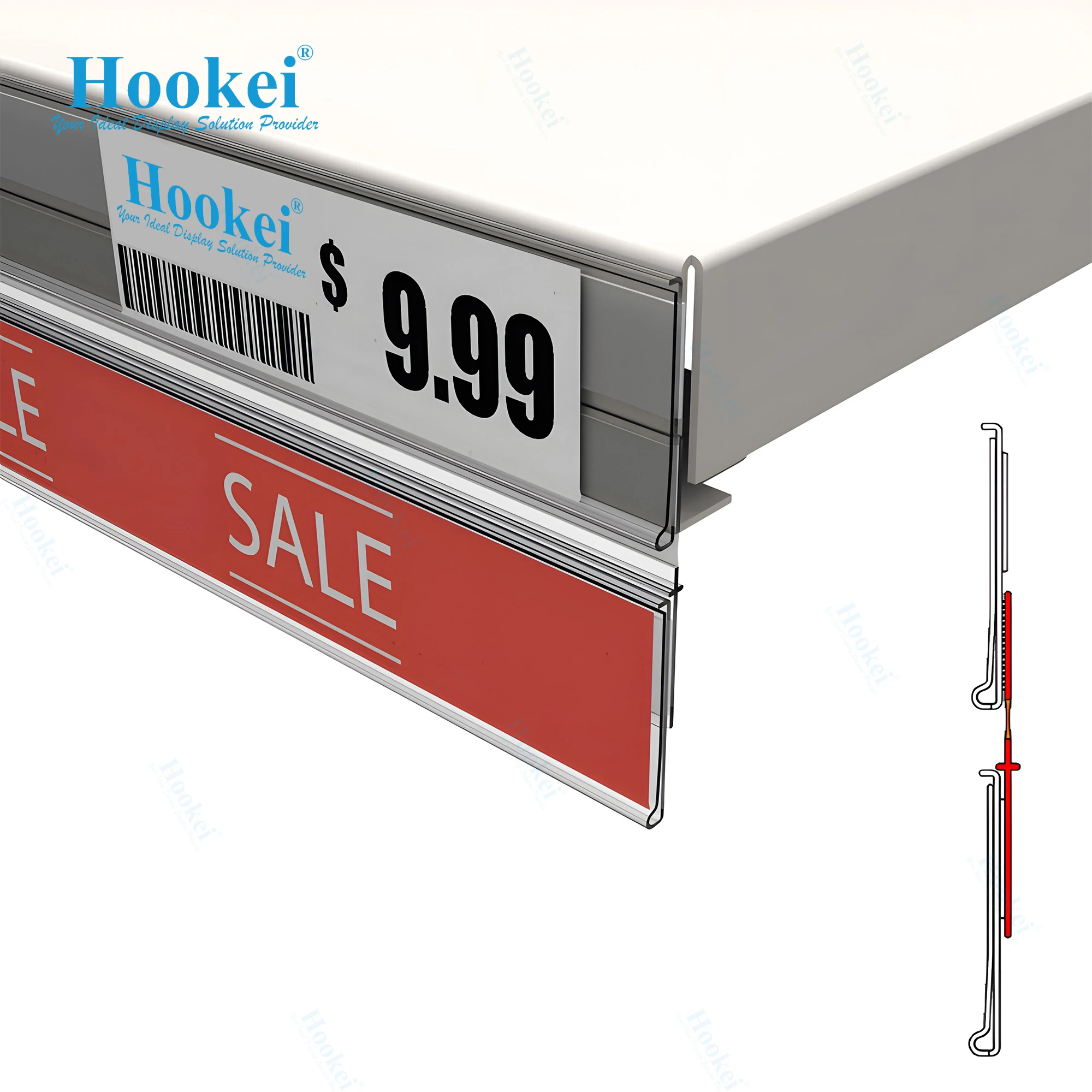 Custom Pvc Colorful Data Strip Label Holder Shelf Price Strip for Gondola