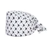 T007 Cappellino con laccetti bianco con motivo MQ