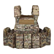Best Seller Tactical Vest Quick Release Carrier Plate Oxford Fabric Multicam Molle Waterproof Nylon Pouches Comfortable Chest