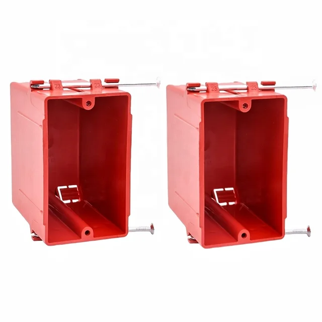 Factory wholesale New Work 1-Gang 18 cu. in. Nail-on Electrical outlet Box and Switch Box with Knockouts