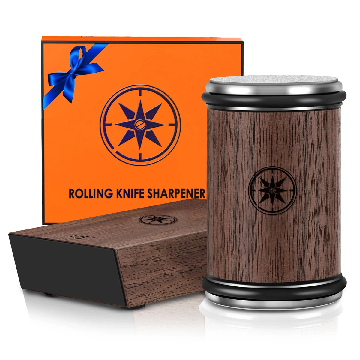 Rolling Knife Sharpener Set 5-in-1 Magnetic Base With Two Fixed Angles