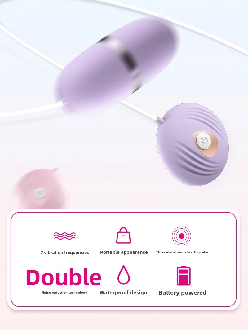 Button control layout and LED battery indicator on egg vibrator