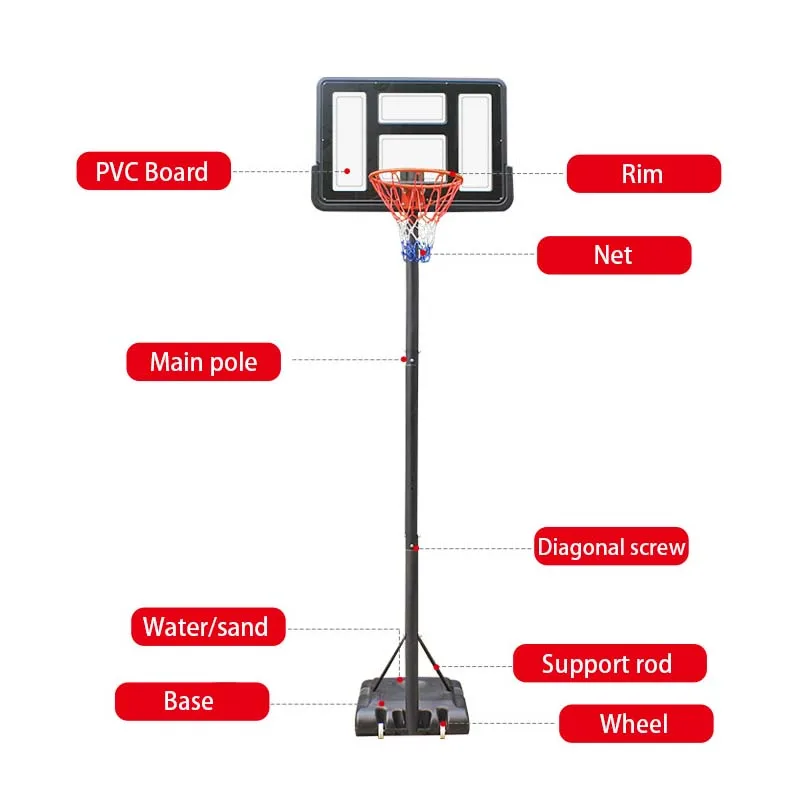 Cheap Hot Selling Adjustable Basketball Hoop Stand Portable Basketball
