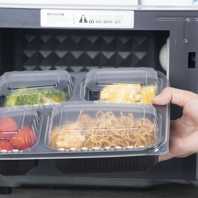 4 Compartment Disposable Plastic Microwavable Food Take Out Container