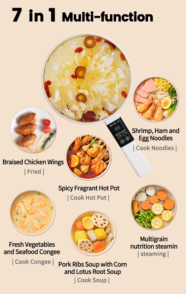 Ollas Arroceras Hotpot Set Electric Multi Cooker Stew Pot Electric Cooking Pot Portable Mini Hot