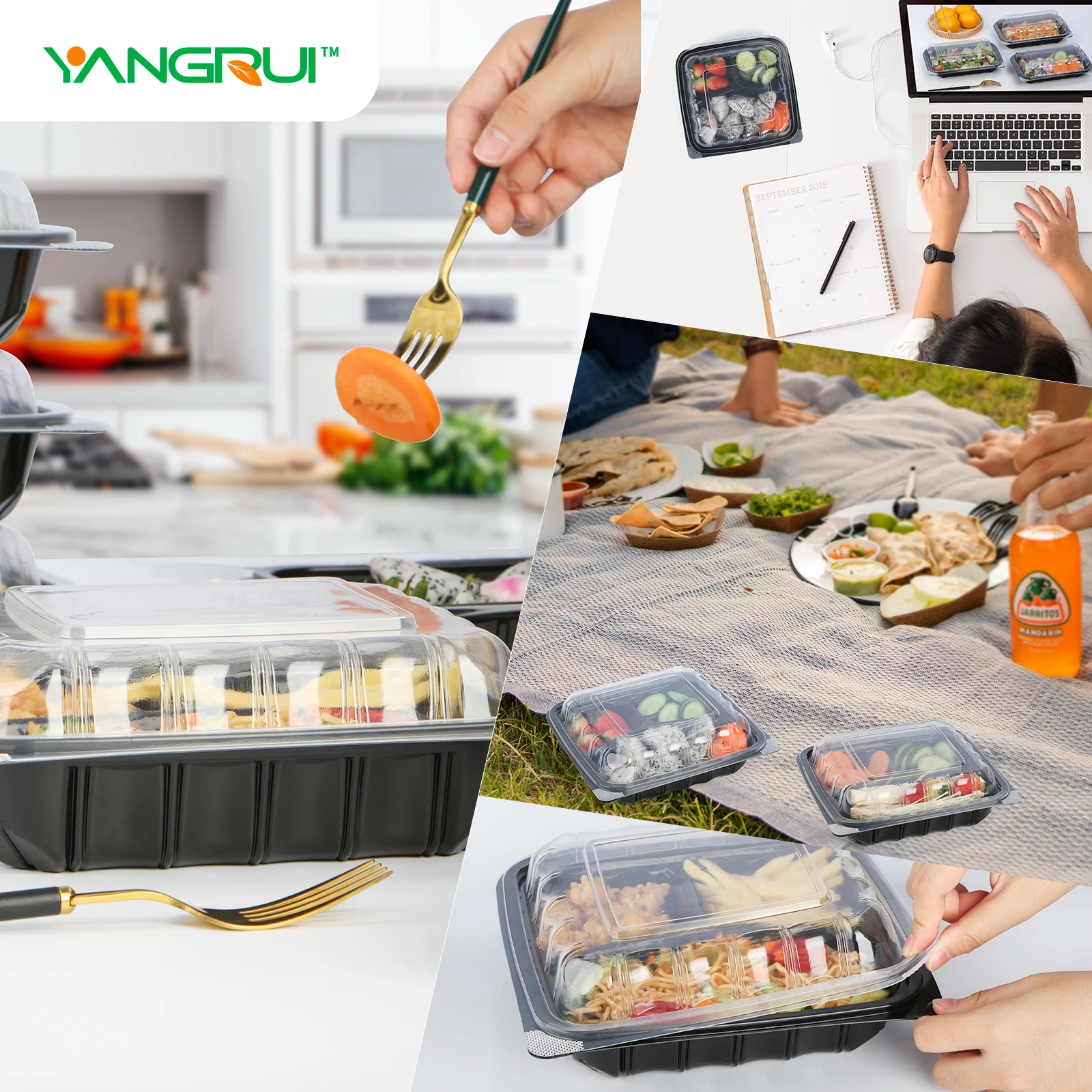 Yangrui Yr9 37oz Meal Prep Food Storage Containers Microwave Freezer