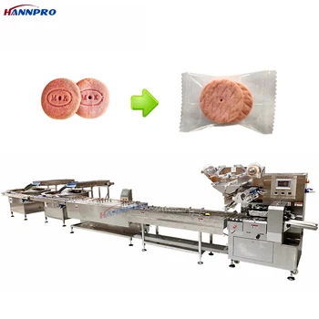 30000bags/hour Dual channel Rotary sorting Pillow skin packaging Machine Cookies wafe chocolate Biscuits Packing Line