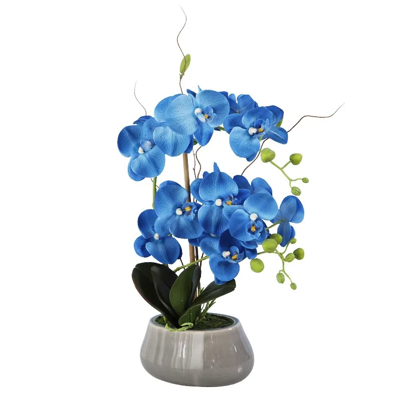 Handmade Realistic Silk Orchids in Pot for Home Decoration Christmas & Back to School Table Centerpiece